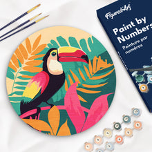 Charger l&#39;image dans la galerie, Peinture par Numéro sur Disque en bois - Toucan Tropical