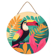 Charger l&#39;image dans la galerie, Peinture par Numéro sur Disque en bois - Toucan Tropical