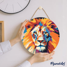 Charger l&#39;image dans la galerie, Peinture par Numéro sur Disque en bois - Lion