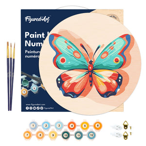 Peinture par Numéro sur Disque en bois - Papillon