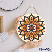 Charger l&#39;image dans la galerie, Peinture par Numéro sur Disque en bois - Mandala ensoleillé