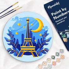 Charger l&#39;image dans la galerie, Peinture par Numéro sur Disque en bois - Tour Eiffel