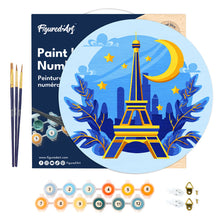 Charger l&#39;image dans la galerie, Peinture par Numéro sur Disque en bois - Tour Eiffel