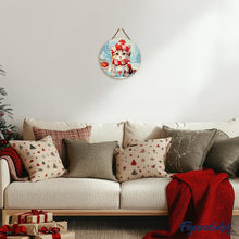 Charger l&#39;image dans la galerie, Peinture par Numéro sur Disque en Bois - Chat Mignon avec Écharpe Rouge