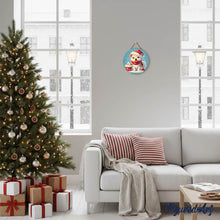 Charger l&#39;image dans la galerie, Peinture par Numéro sur Disque en Bois - Chiot de Noël