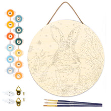 Charger l&#39;image dans la galerie, Peinture par Numéro sur Disque en Bois - Lapin de Noël