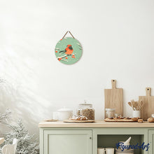 Charger l&#39;image dans la galerie, Peinture par Numéro sur Disque en Bois - Oiseau Rouge d&#39;Hiver