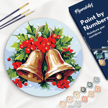 Charger l&#39;image dans la galerie, Peinture par Numéro sur Disque en Bois - Cloches de Noël