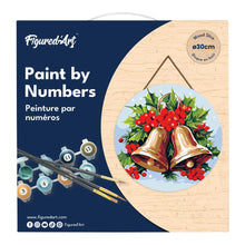 Charger l&#39;image dans la galerie, Peinture par Numéro sur Disque en Bois - Cloches de Noël