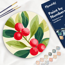 Charger l&#39;image dans la galerie, Peinture par Numéro sur Disque en Bois - Canneberges