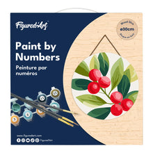 Charger l&#39;image dans la galerie, Peinture par Numéro sur Disque en Bois - Canneberges