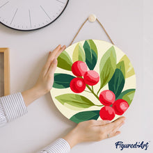 Charger l&#39;image dans la galerie, Peinture par Numéro sur Disque en Bois - Canneberges