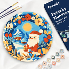 Charger l&#39;image dans la galerie, Peinture par Numéro sur Disque en Bois - Couronne et Père Noël