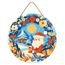 Charger l&#39;image dans la galerie, Peinture par Numéro sur Disque en Bois - Couronne et Père Noël