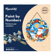 Charger l&#39;image dans la galerie, Peinture par Numéro sur Disque en Bois - Couronne et Père Noël