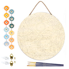 Charger l&#39;image dans la galerie, Peinture par Numéro sur Disque en Bois - Couronne et Père Noël