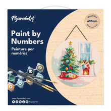 Charger l&#39;image dans la galerie, Peinture par Numéro sur Disque en Bois - Sapin et Cheminée