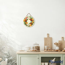 Charger l&#39;image dans la galerie, Peinture par Numéro sur Disque en Bois - Couronne d’Agrumes et de Pin