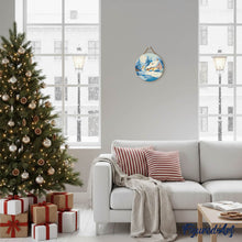 Charger l&#39;image dans la galerie, Peinture par Numéro sur Disque en Bois - Chalet en Hiver