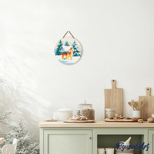 Charger l&#39;image dans la galerie, Peinture par Numéro sur Disque en Bois - Biches et Cabane