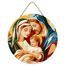 Charger l&#39;image dans la galerie, Peinture par Numéro sur Disque en Bois - Sainte Famille