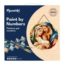 Charger l&#39;image dans la galerie, Peinture par Numéro sur Disque en Bois - Sainte Famille