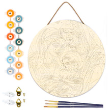 Charger l&#39;image dans la galerie, Peinture par Numéro sur Disque en Bois - Sainte Famille