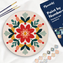 Charger l&#39;image dans la galerie, Peinture par Numéro sur Disque en Bois - Mandala Hivernal