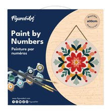 Charger l&#39;image dans la galerie, Peinture par Numéro sur Disque en Bois - Mandala Hivernal