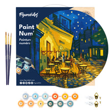 Charger l'image dans la galerie, Peinture par Numéro sur Disque en Bois - Van Gogh - Café