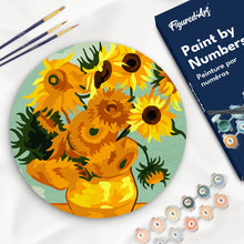 Charger l'image dans la galerie, Peinture par numéros Figured'Art Peinture par Numéro sur Disque en Bois - Van Gogh - Tournesols