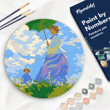 Charger l'image dans la galerie, Peinture par numéros Figured'Art Peinture par Numéro sur Disque en Bois - La Promenade - Monet