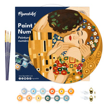 Charger l'image dans la galerie, Peinture par Numéro sur Disque en Bois - Le baiser - Klimt