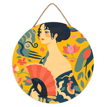 Charger l'image dans la galerie, Peinture par Numéro sur Disque en Bois - La Femme à l’éventail - Klimt
