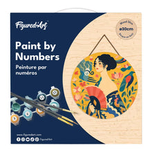 Charger l'image dans la galerie, Peinture par Numéro sur Disque en Bois - La Femme à l’éventail - Klimt