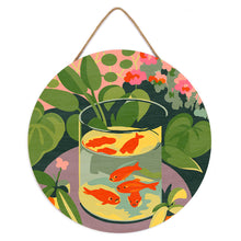 Charger l'image dans la galerie, Peinture par Numéro sur Disque en Bois - Les Poissons rouges - Matisse