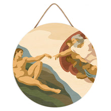 Charger l'image dans la galerie, Peinture par Numéro sur Disque en Bois - La Création d’Adam - Michel-Ange