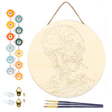Charger l'image dans la galerie, Peinture par Numéro sur Disque en Bois - Van Gogh - Crâne avec Cigarette