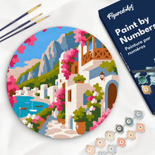Charger l'image dans la galerie, Peinture par numéros Figured'Art Peinture par Numéro sur Disque en Bois - Allée Fleurie de Capri