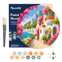 Charger l'image dans la galerie, Peinture par Numéro sur Disque en Bois - Allée Fleurie de Capri