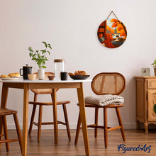 Charger l'image dans la galerie, Peinture par Numéro sur Disque en Bois - Vue du Chat en Automne