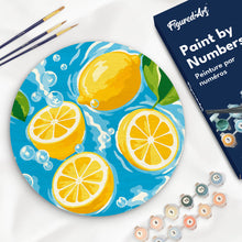 Charger l'image dans la galerie, Peinture par numéros Figured'Art Peinture par Numéro sur Disque en Bois - Brise de Citrus