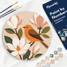 Charger l'image dans la galerie, Peinture par numéros Figured'Art Peinture par Numéro sur Disque en Bois - Oiseau des Magnolias