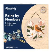Charger l'image dans la galerie, Peinture par Numéro sur Disque en Bois - Oiseau des Magnolias