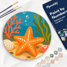 Charger l'image dans la galerie, Peinture par numéros Figured'Art Peinture par Numéro sur Disque en Bois - Étoile de mer