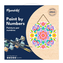 Charger l'image dans la galerie, Peinture par Numéro sur Disque en Bois - Mandala papillon