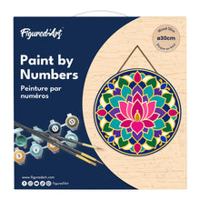 Charger l'image dans la galerie, Peinture par Numéro sur Disque en Bois - Mandala lotus