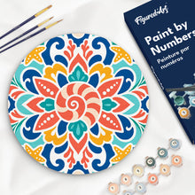 Charger l'image dans la galerie, Peinture par numéros Figured'Art Peinture par Numéro sur Disque en Bois - Mandala coquillage