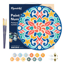 Charger l'image dans la galerie, Peinture par Numéro sur Disque en Bois - Mandala coquillage