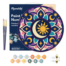 Charger l'image dans la galerie, Peinture par Numéro sur Disque en Bois - Mandala céleste